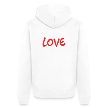 VALENTINE'S DAY. Bachelorette party. I LOVE YOU. I LOVE YOU. LOVE - Unisex Premium Organic Zip Hoodie - white - Back - Thijin (182cm)