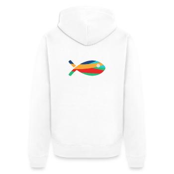POISSON. - Veste à capuche bio Premium Unisexe - blanc - Dos - Thijin (182cm)