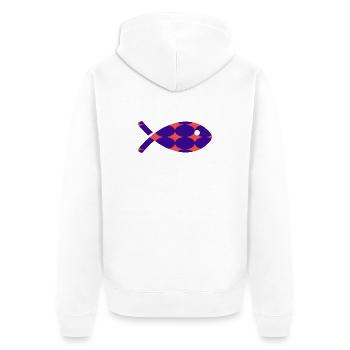 HUMOUR. POISSON. POISSON D'AVRIL. HUMOUR. MER - Veste à capuche bio Premium Unisexe - blanc - Dos - Thijin (182cm)