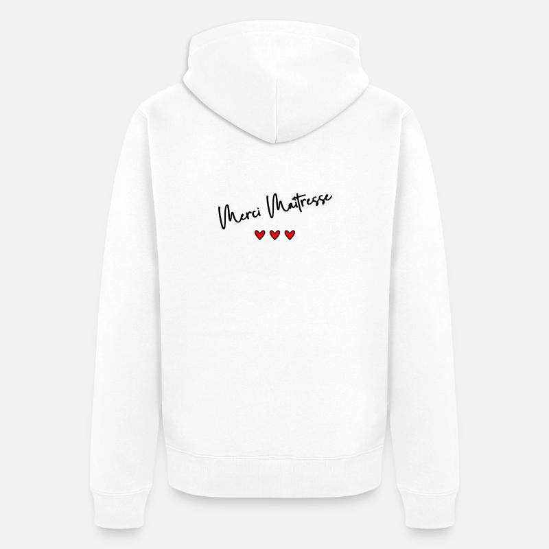 MAÎTRESSE. MERCI. MERCI MAÎTRESSE - Veste à capuche bio Premium Unisexe - blanc