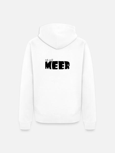 ICH WILL MEER - Unisex Premium Bio Zip Hoodie - Weiß