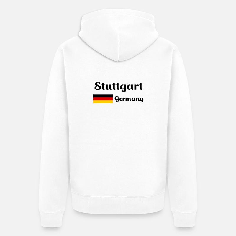 Stuttgart Allemagne - Imprimés élégants - Veste à capuche bio Premium Unisexe - blanc