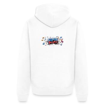 Superpapa Panorama Tasse Vati Papa Vatertag - Unisex Premium Bio Zip Hoodie - Weiß - Hinten - Thijin (182cm)