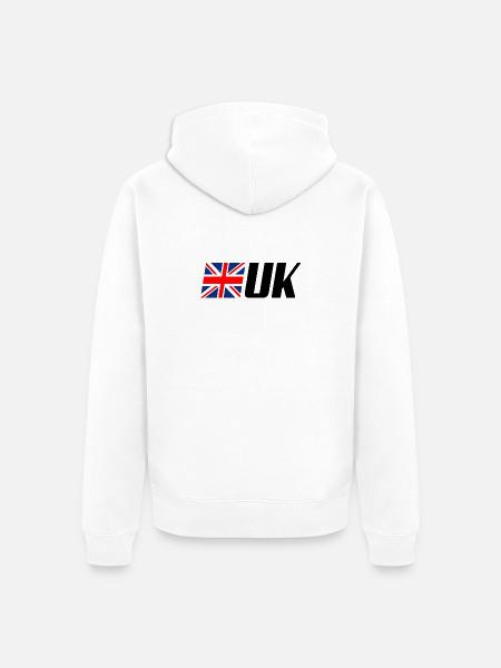Drapeau officiel du Royaume-Uni - Veste à capuche bio Premium Unisexe - blanc