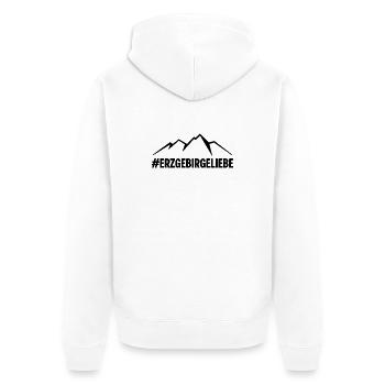 Erzgebirge Hashtag - Unisex Premium Bio Zip Hoodie - Weiß - Hinten - Thijin (182cm)