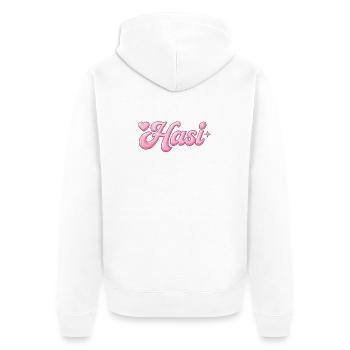 Hasi / y2k design - Unisex Premium Organic Zip Hoodie - white - Back - Thijin (182cm)