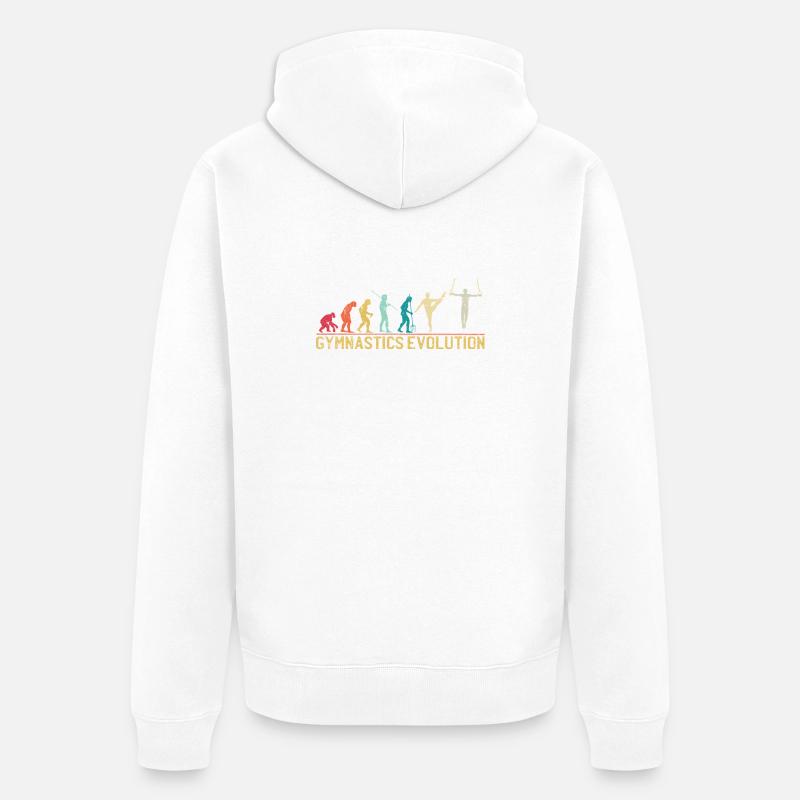 T-shirt graphique Gymnastics Evolution - Veste à capuche bio Premium Unisexe - blanc