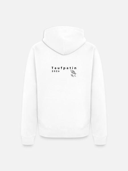 Godmother 2026 Baptism Celebrate 3 Fish Statement - Unisex Premium Organic Zip Hoodie - white