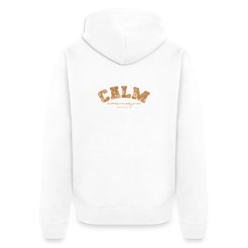 CALM be patient sa commanded by your lord - Unisex Premium Organic Zip Hoodie - white - Back - Thijin (182cm)