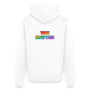 You Matter Rainbow Gradient - Unisex Premium Organic Zip Hoodie - white - Back - Thijin (182cm)