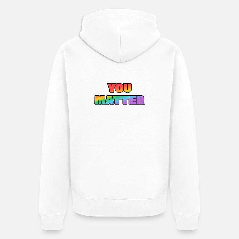 Dégradé arc-en-ciel You Matter - Veste à capuche bio Premium Unisexe - blanc