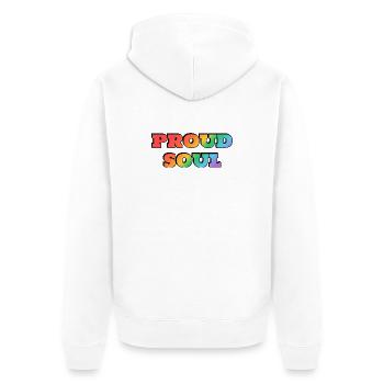 Stolze Seele Regenbogen Text - Unisex Premium Bio Zip Hoodie - Weiß - Hinten - Thijin (182cm)