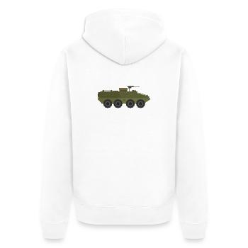 Char militaire - Veste à capuche bio Premium Unisexe - blanc - Dos - Thijin (182cm)