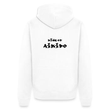 der König des Aikido - Unisex Premium Bio Zip Hoodie - Weiß - Hinten - Thijin (182cm)