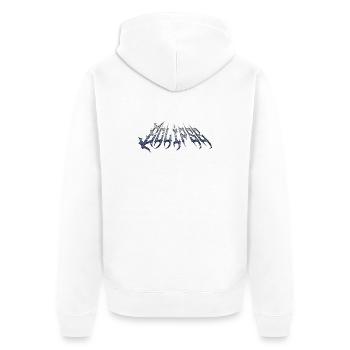 Eclipse - cold metal chrome text - Unisex Premium Organic Zip Hoodie - white - Back - Thijin (182cm)