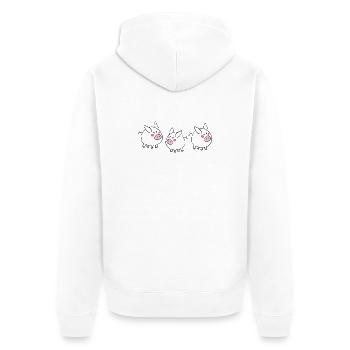 Cochon chanceux - Veste à capuche bio Premium Unisexe - blanc - Dos - Thijin (182cm)