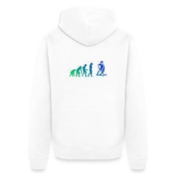 Déclaration pour tout le floorball - Veste à capuche bio Premium Unisexe - blanc - Dos - Thijin (182cm)