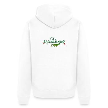 Go Vegan Januar - Unisex Premium Bio Zip Hoodie - Weiß - Hinten - Thijin (182cm)