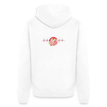 Heartbeat Koi Fish Red Sun Zen Style japonais - Veste à capuche bio Premium Unisexe - blanc - Dos - Thijin (182cm)