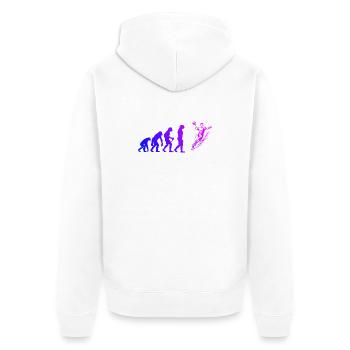 Handball Liebe zum Anziehen für Männer - Unisex Premium Bio Zip Hoodie - Weiß - Hinten - Thijin (182cm)
