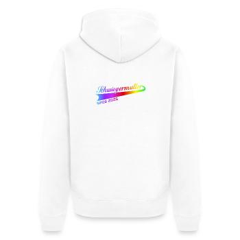 schwiegermutter 2026, beste schwiegermutti ever - Unisex Premium Bio Zip Hoodie - Weiß - Hinten - Thijin (182cm)