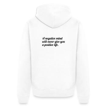 Motivierender Spruch Englisch  - Unisex Premium Bio Zip Hoodie - Weiß - Hinten - Thijin (182cm)