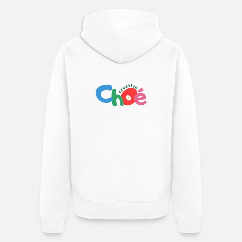 choe creative texte - Veste à capuche bio Premium Unisexe - blanc