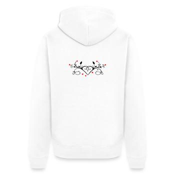 Ornament mit Herzchen - Unisex Premium Bio Zip Hoodie - Weiß - Hinten - Thijin (182cm)