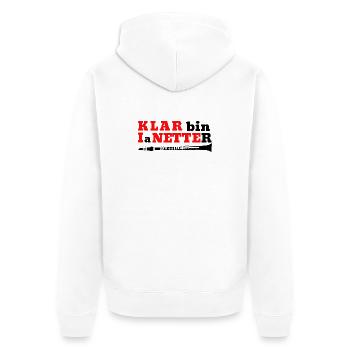 Klarinette - Klar bin I a Netter - Klarinettist - Unisex Premium Bio Zip Hoodie - Weiß - Hinten - Thijin (182cm)