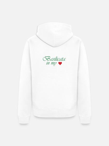 Basilicate dans mon cœur - Veste à capuche bio Premium Unisexe - blanc