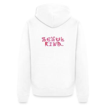 Schulkind mit Herzchen  - Unisex Premium Bio Zip Hoodie - Weiß - Hinten - Thijin (182cm)