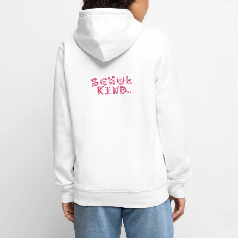 Schulkind mit Herzchen  Unisex Premium Bio Zip Hoodie