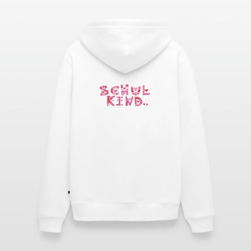Schulkind mit Herzchen  Unisex Premium Bio Zip Hoodie