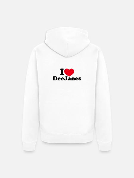 I Love DeeJanes - Unisex Premium Organic Zip Hoodie - white
