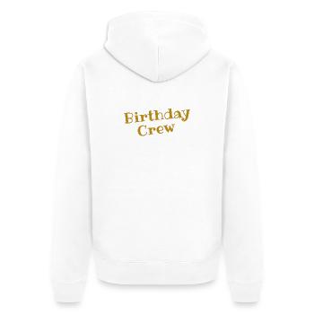Birthday Crew  - Unisex Premium Bio Zip Hoodie - Weiß - Hinten - Thijin (182cm)