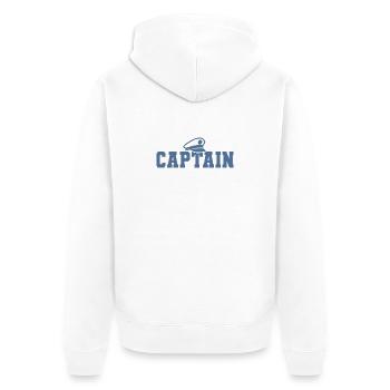 Kapitän Bootsfahrer Sailor Sailing Nautical Boat - Unisex Premium Bio Zip Hoodie - Weiß - Hinten - Thijin (182cm)