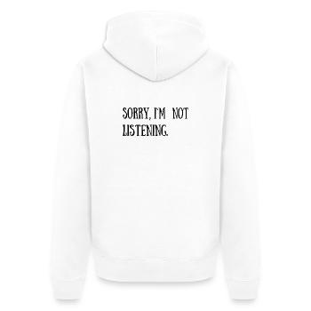Lustige, sarkastische, coole Zitate - Unisex Premium Bio Zip Hoodie - Weiß - Hinten - Thijin (182cm)