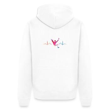Boulderer heartbeat Bouldering Bouldering - Unisex Premium Organic Zip Hoodie - white - Back - Thijin (182cm)