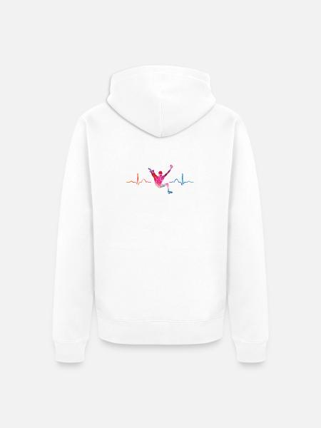 Boulderer Herzschlag Boulder Bouldern - Unisex Premium Bio Zip Hoodie - Weiß