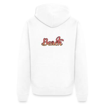 Beach - Unisex Premium Bio Zip Hoodie - Weiß - Hinten - Thijin (182cm)