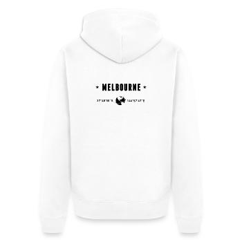 Melbourne, Australie, coordonne la planète Terre - Veste à capuche bio Premium Unisexe - blanc - Dos - Thijin (182cm)