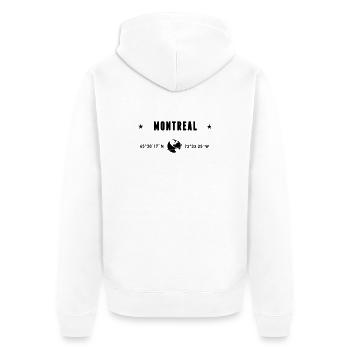 Montréal, Québec, coordonne la planète Terre - Veste à capuche bio Premium Unisexe - blanc - Dos - Thijin (182cm)