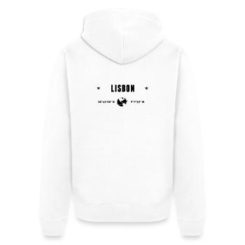 Lisbonne, Portugal Coordonnées la planète Terre - Veste à capuche bio Premium Unisexe - blanc - Dos - Thijin (182cm)