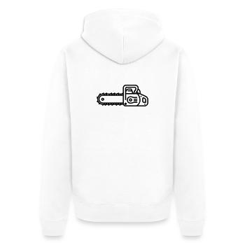 tronçonneuse - Veste à capuche bio Premium Unisexe - blanc - Dos - Thijin (182cm)