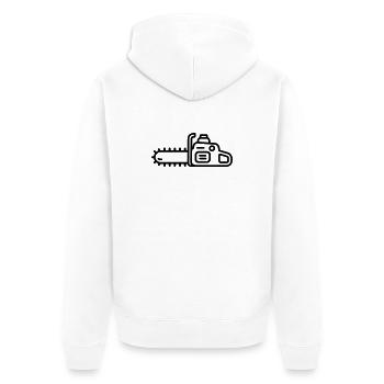 tronçonneuse - Veste à capuche bio Premium Unisexe - blanc - Dos - Thijin (182cm)
