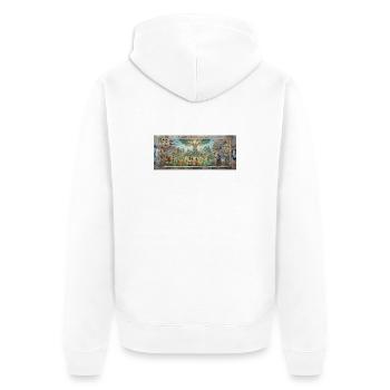 Zukunftsbaum der Natur - Unisex Premium Bio Zip Hoodie - Weiß - Hinten - Thijin (182cm)