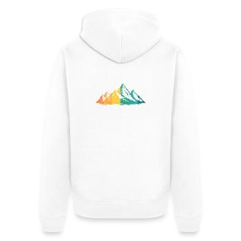 Randonnée sur sentier de montagne Randonnée en plein air Braconnage - Veste à capuche bio Premium Unisexe - blanc - Dos - Thijin (182cm)