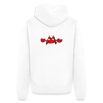 indifferent crab - Unisex Premium Organic Zip Hoodie - white - Back - Thijin (182cm)