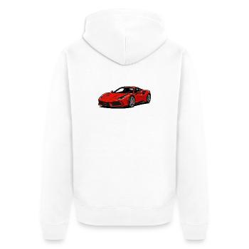 Illustration de voiture de sport rouge - Veste à capuche bio Premium Unisexe - blanc - Dos - Thijin (182cm)