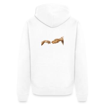 Hotdog Die Kreation Lustiger Hotdog - Unisex Premium Bio Zip Hoodie - Weiß - Hinten - Thijin (182cm)